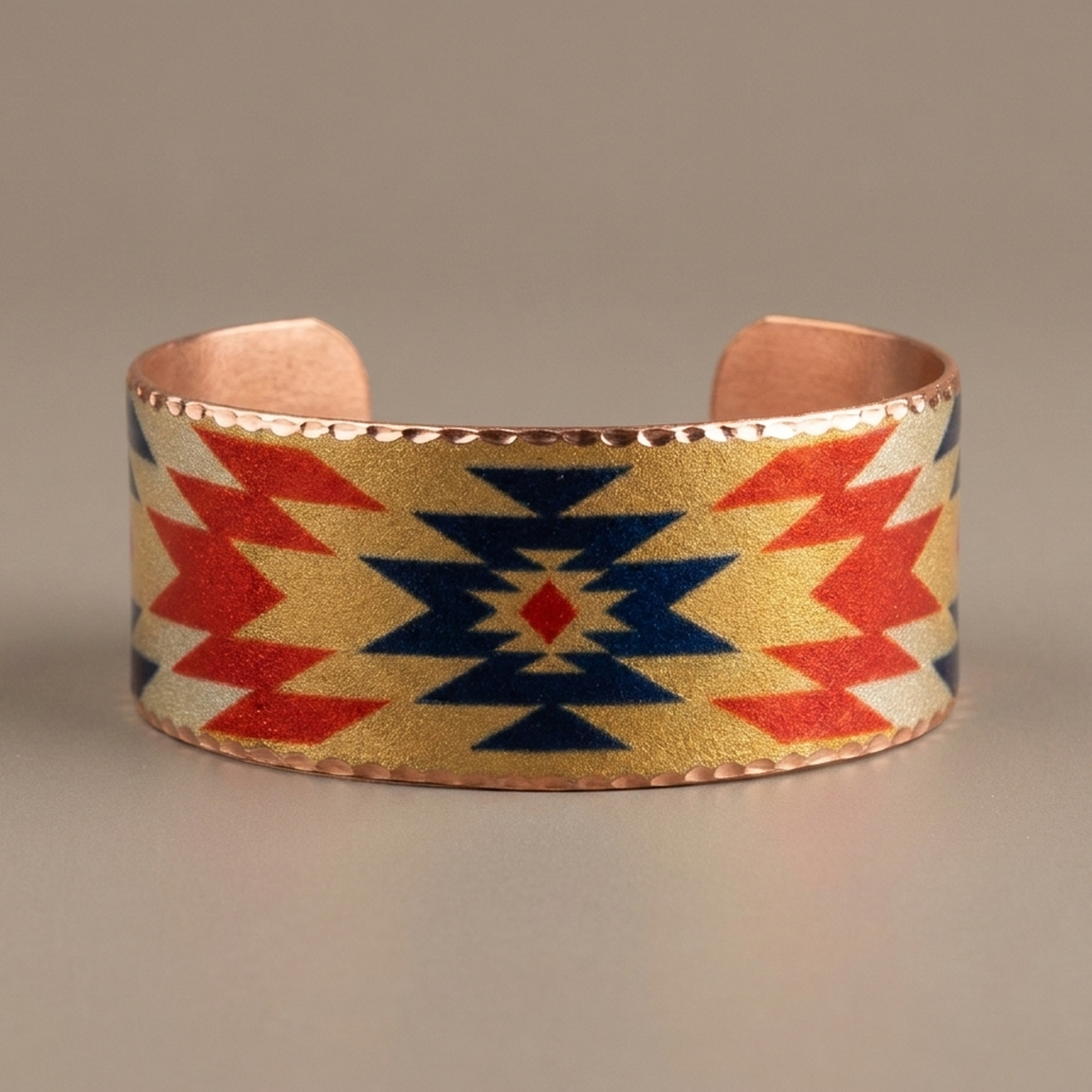 Aztek Kilim Kalın Bileklik & Yüzük Seti