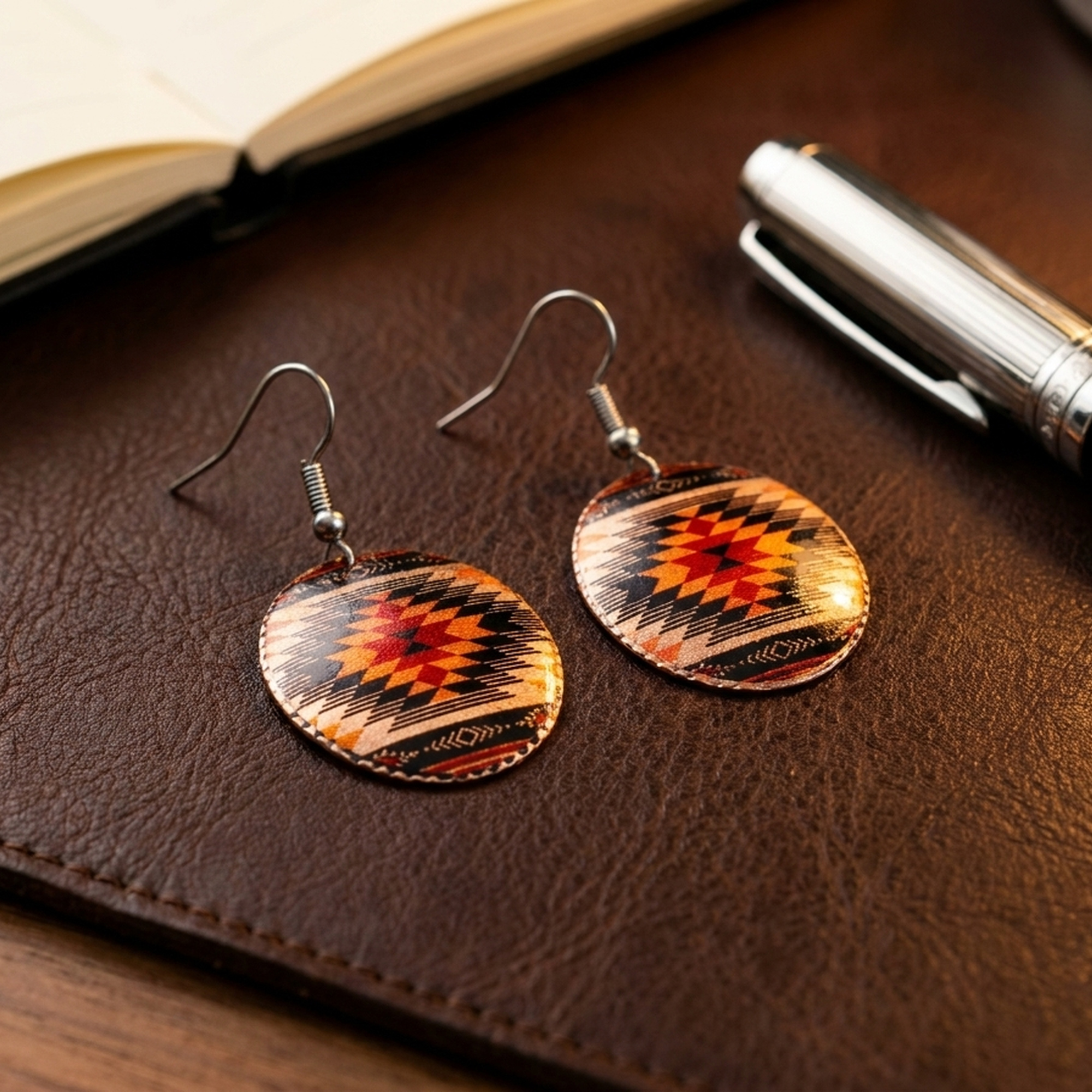 Sınırlı Seri Bakır Küpe - Kilim Bordürü Ustalık İşi