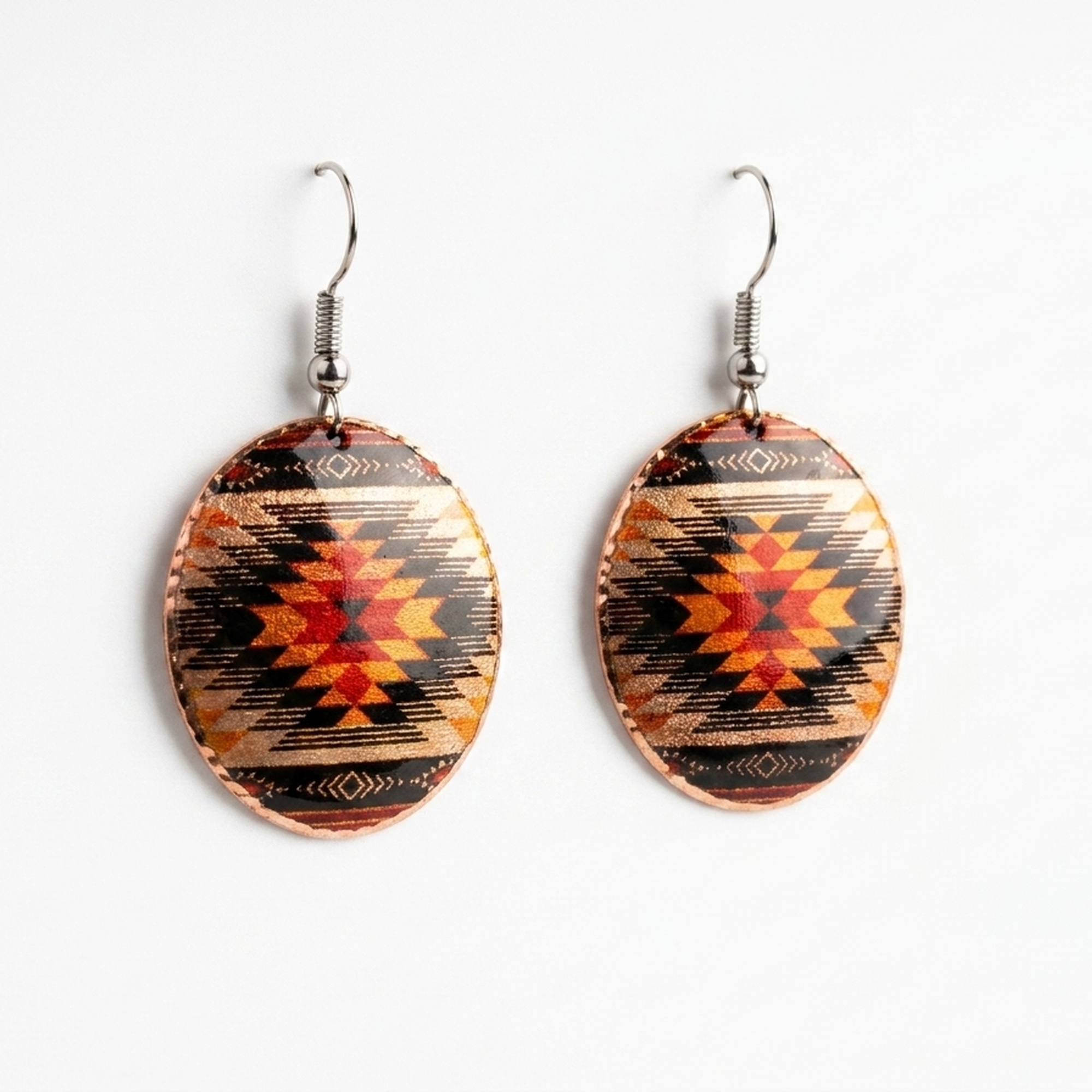 Sınırlı Seri Bakır Küpe - Kilim Bordürü Ustalık İşi