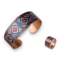 Kök Kilim Gurbet Bohçası Bakır Bileklik ve Yüzük Seti