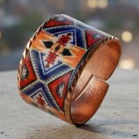Kök Kilim Sandık Geniş Bakır Yüzük