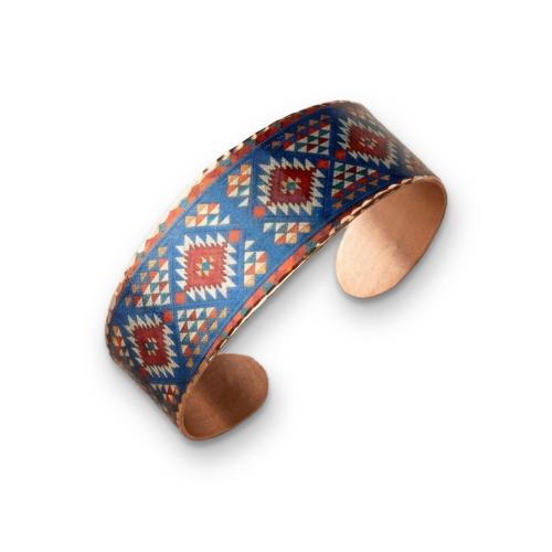 Kök Kilim Yörük Geniş Bakır Bileklik