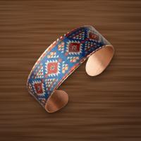 Kök Kilim Yörük Geniş Bakır Bileklik