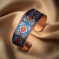 Kök Kilim Yörük Geniş Bakır Bileklik