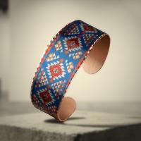 Kök Kilim Yörük Geniş Bakır Bileklik
