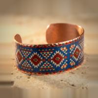 Kök Kilim Yörük Geniş Bakır Bileklik