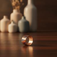 Sade Geometrik Geniş Kalıp Bakır Yüzük